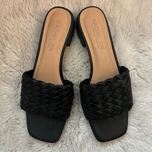 Rachel Zoe black braided heeled sandals 9.5